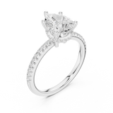 Gold Ring DDLR-177, Pear center stone, White Gold, view 2