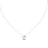14K Solid Gold Lab Diamond Solitaire Pendant Necklace, White Gold, view 4