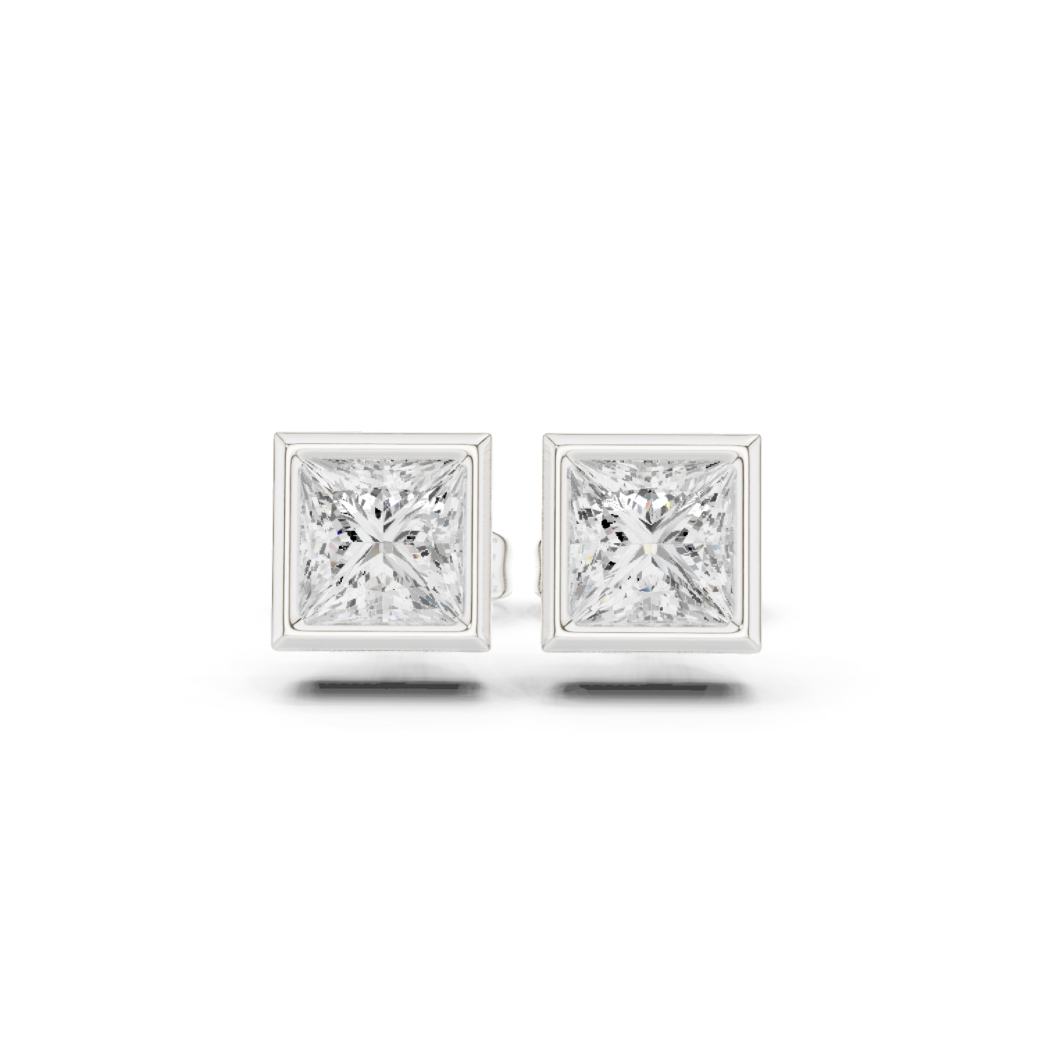 Gold Jewelry DDER-001, Princess center stone, White Gold