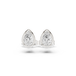 Gold Jewelry DDER-001, Pear center stone, White Gold