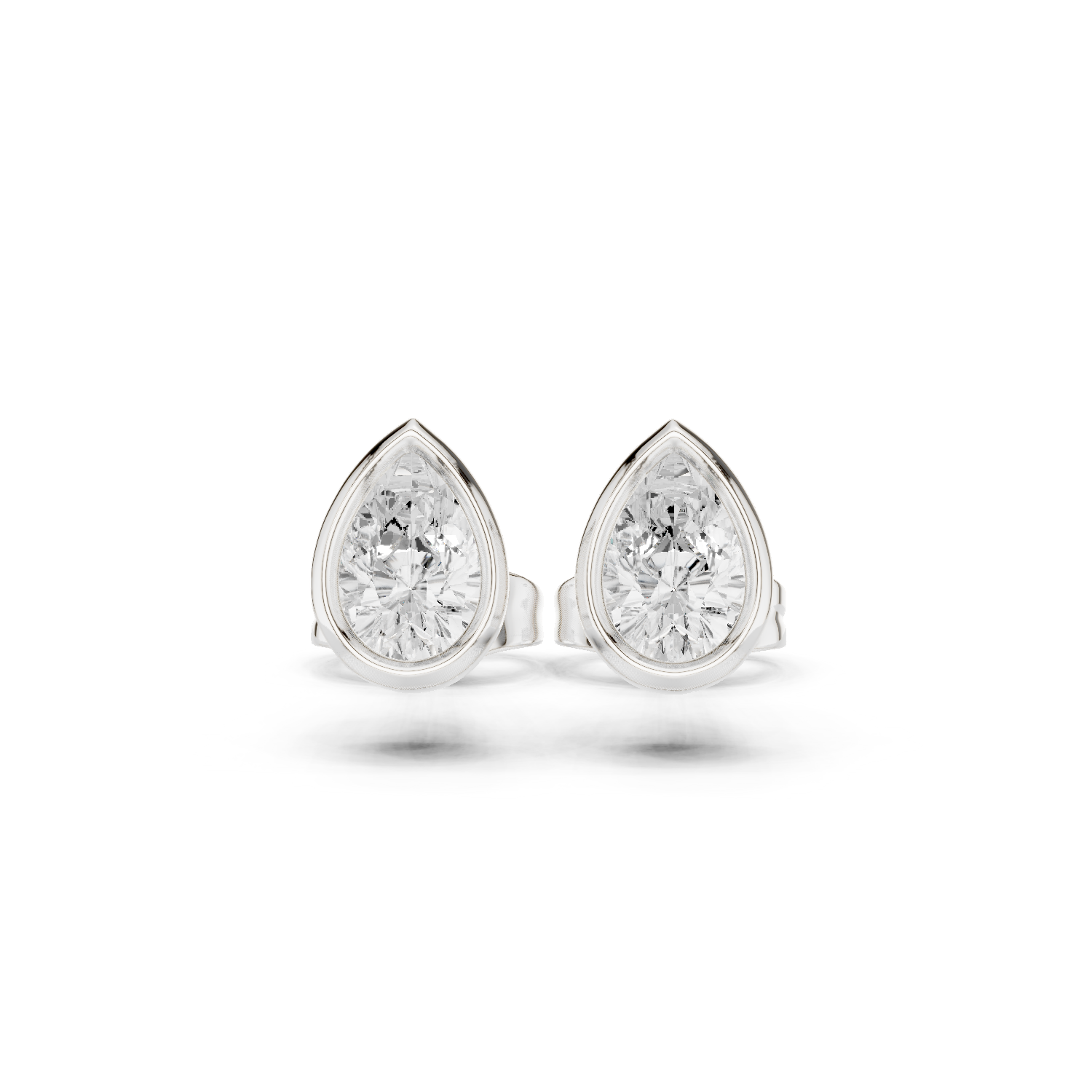 Gold Jewelry DDER-001, Pear center stone, White Gold