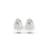 Gold Jewelry DDER-001, Pear center stone, White Gold