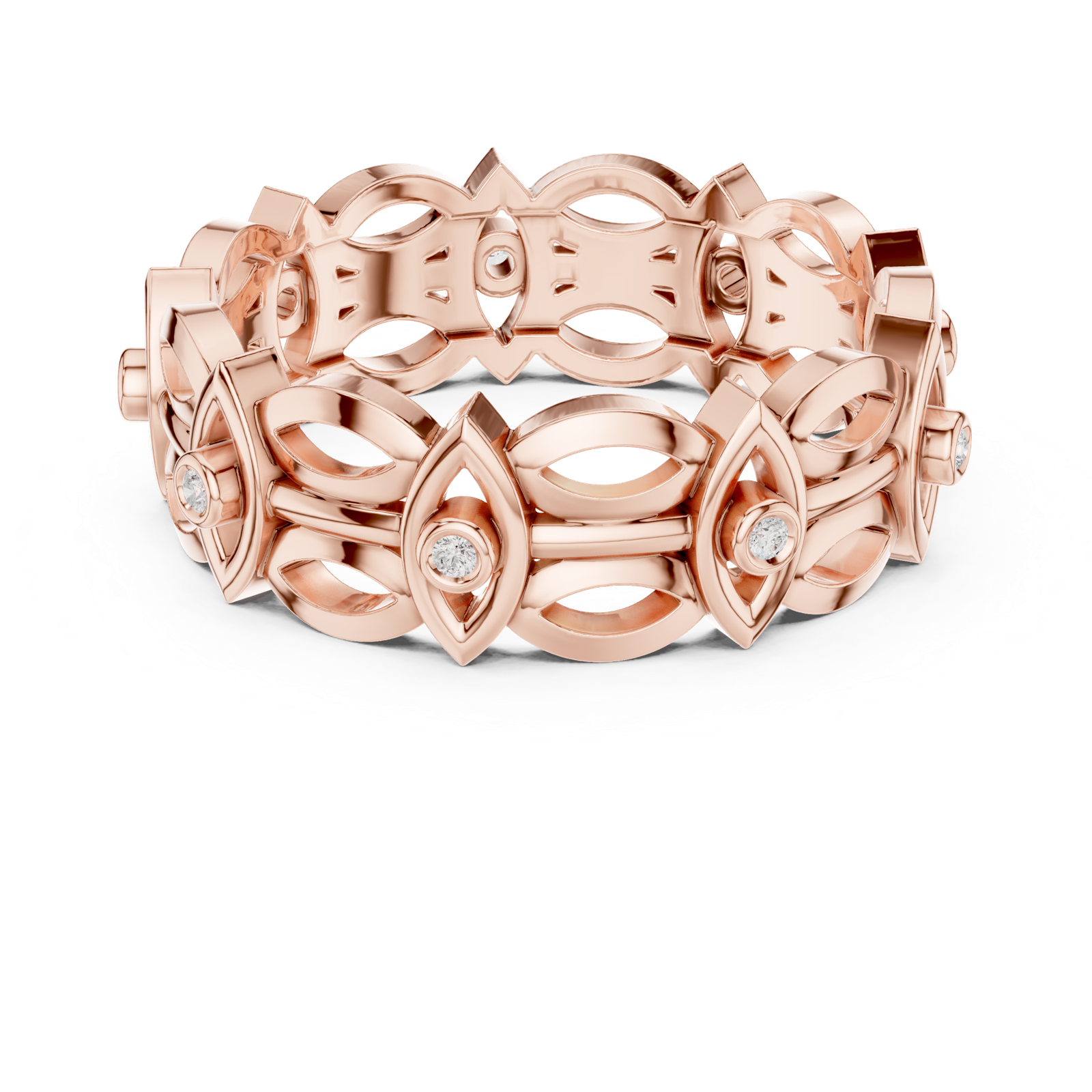 Gold Ring R46, Rose Gold, view 4