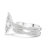 Gold Ring DDLR-300, Marquise center stone, White Gold, view 3