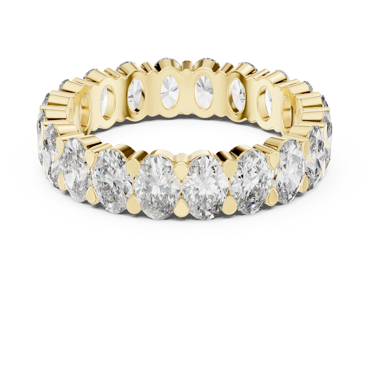 14K Solid Gold Lab Diamond Eternity Ring, Yellow Gold