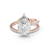 Gold Jewelry L35-39, Pear center stone, Rose Gold