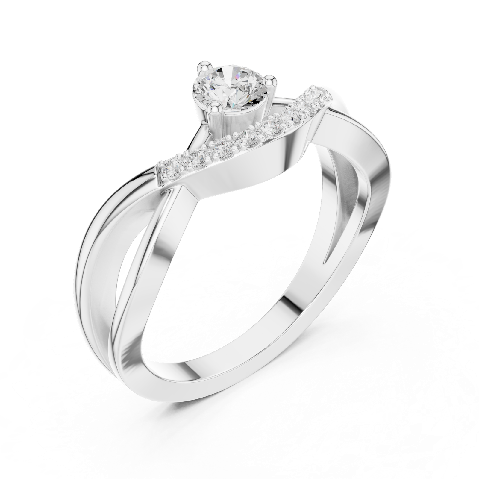 Gold Ring DDLR-829, White Gold, view 2