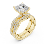 Gold Ring, Asscher center stone, Yellow Gold, view 2