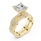 Gold Ring, Asscher center stone, Yellow Gold, view 2