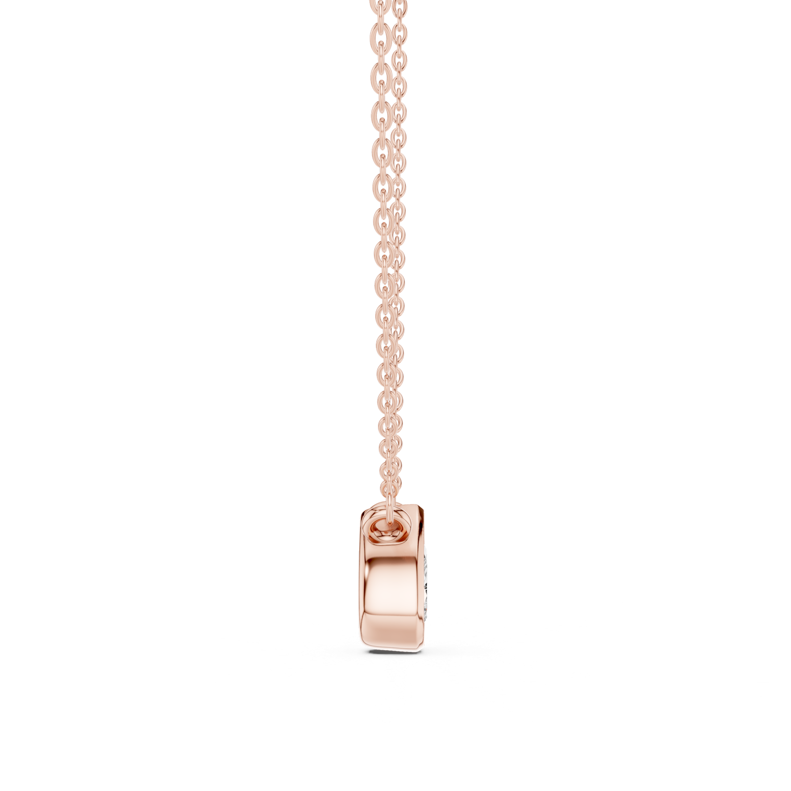 Gold Jewelry DDPS-001, Pear center stone, Rose Gold, view 3