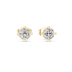 14K Solid Gold Lab Diamond Stud Earrings, Yellow Gold