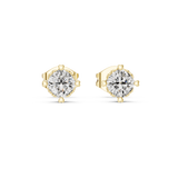 14K Solid Gold Lab Diamond Stud Earrings, Yellow Gold