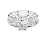 Gold Ring DDLR-299, Oval center stone, White Gold, view 4