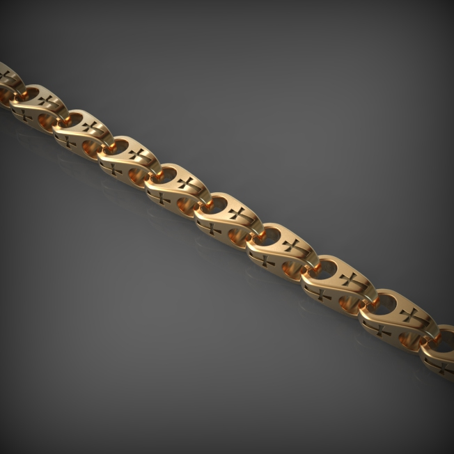 14K Solid Gold Men's Chain Necklace, Yellow Gold
