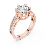 14K Solid Gold Lab Diamond Solitaire Ring, Rose Gold, view 2