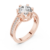 14K Solid Gold Lab Diamond Solitaire Ring, Rose Gold, view 2