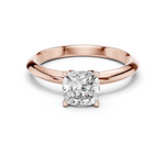 Gold Jewelry L36-6, Cushion center stone, Rose Gold
