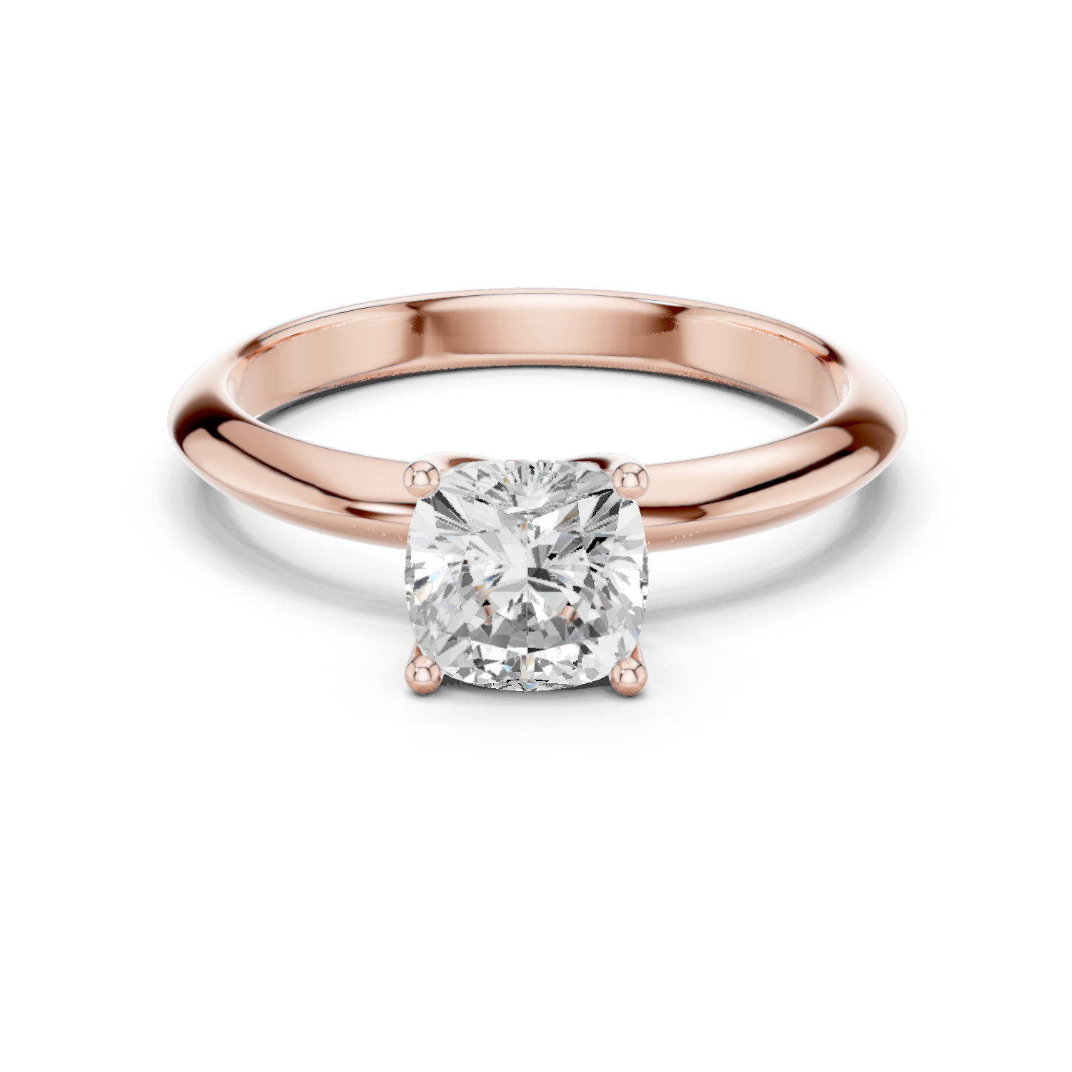 Gold Jewelry L36-6, Cushion center stone, Rose Gold