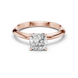 Gold Jewelry L36-6, Cushion center stone, Rose Gold