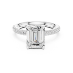 Gold Ring DDLR-161, Emerald center stone, White Gold, view 4