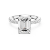 Gold Ring DDLR-161, Emerald center stone, White Gold, view 4