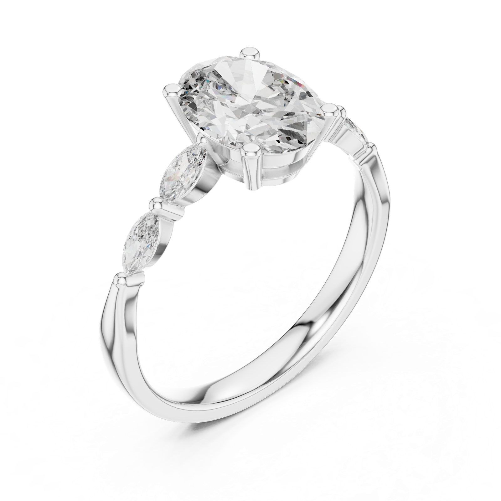 Gold Ring 00001L (35), White Gold, view 2