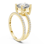 Gold Jewelry, Cushion center stone, Yellow Gold, view 1