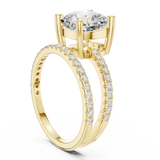 Gold Jewelry, Cushion center stone, Yellow Gold, view 1