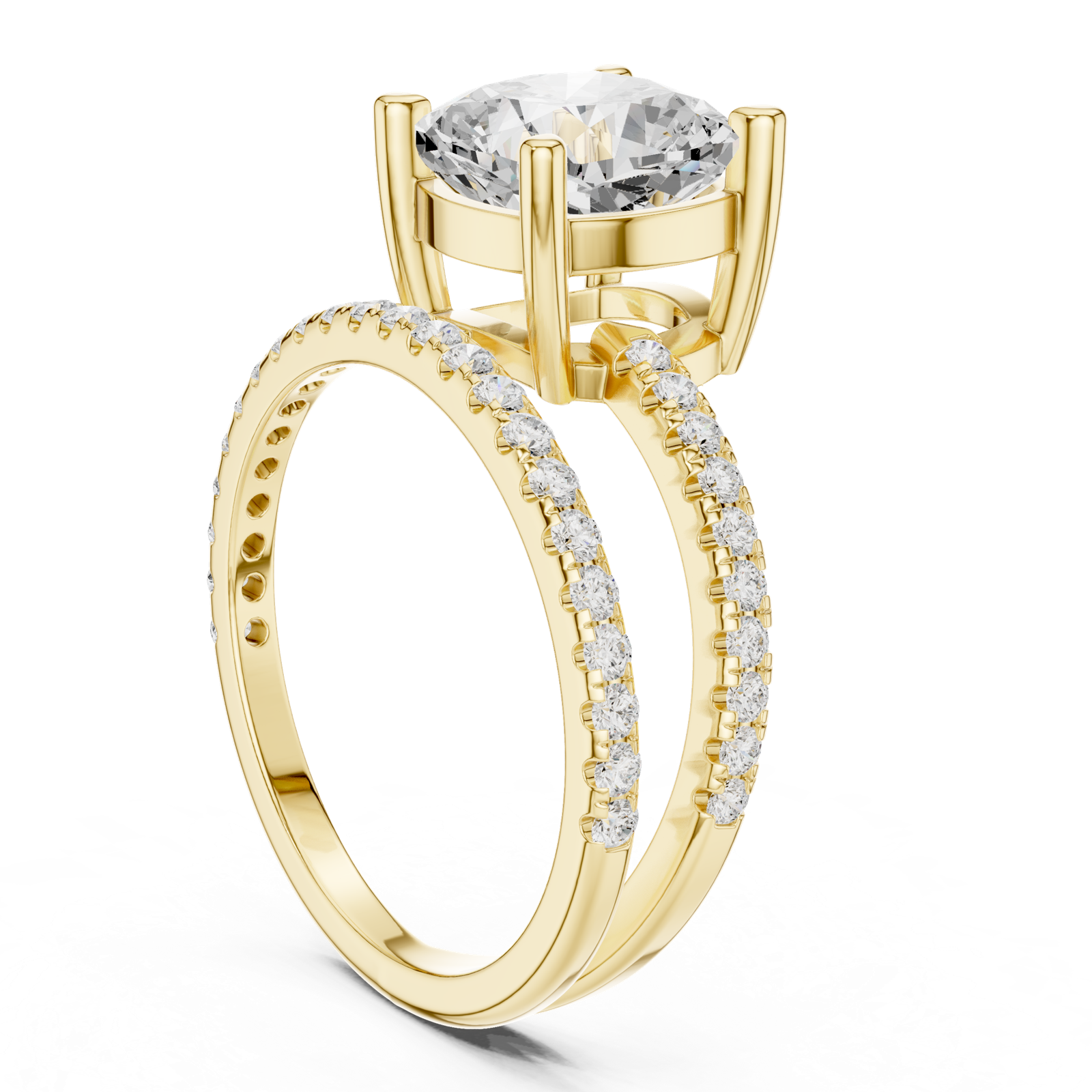 Gold Jewelry, Cushion center stone, Yellow Gold, view 1