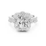 Gold Ring DDLR-442, Radiant center stone, White Gold, view 4