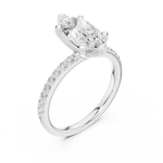 Gold Ring DDLR-040, Marquise center stone, White Gold, view 2