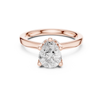 Gold Ring DDLR-176, Pear center stone, Rose Gold, view 4