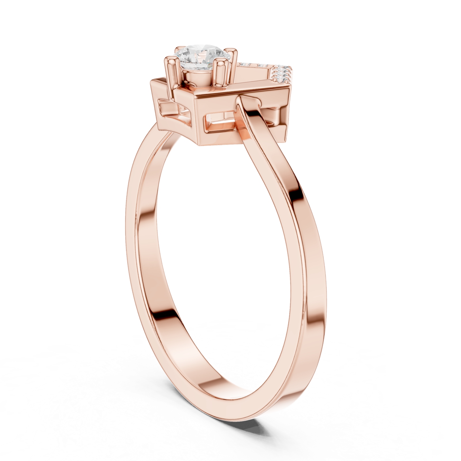Gold Ring DDLR-842, Rose Gold, view 1