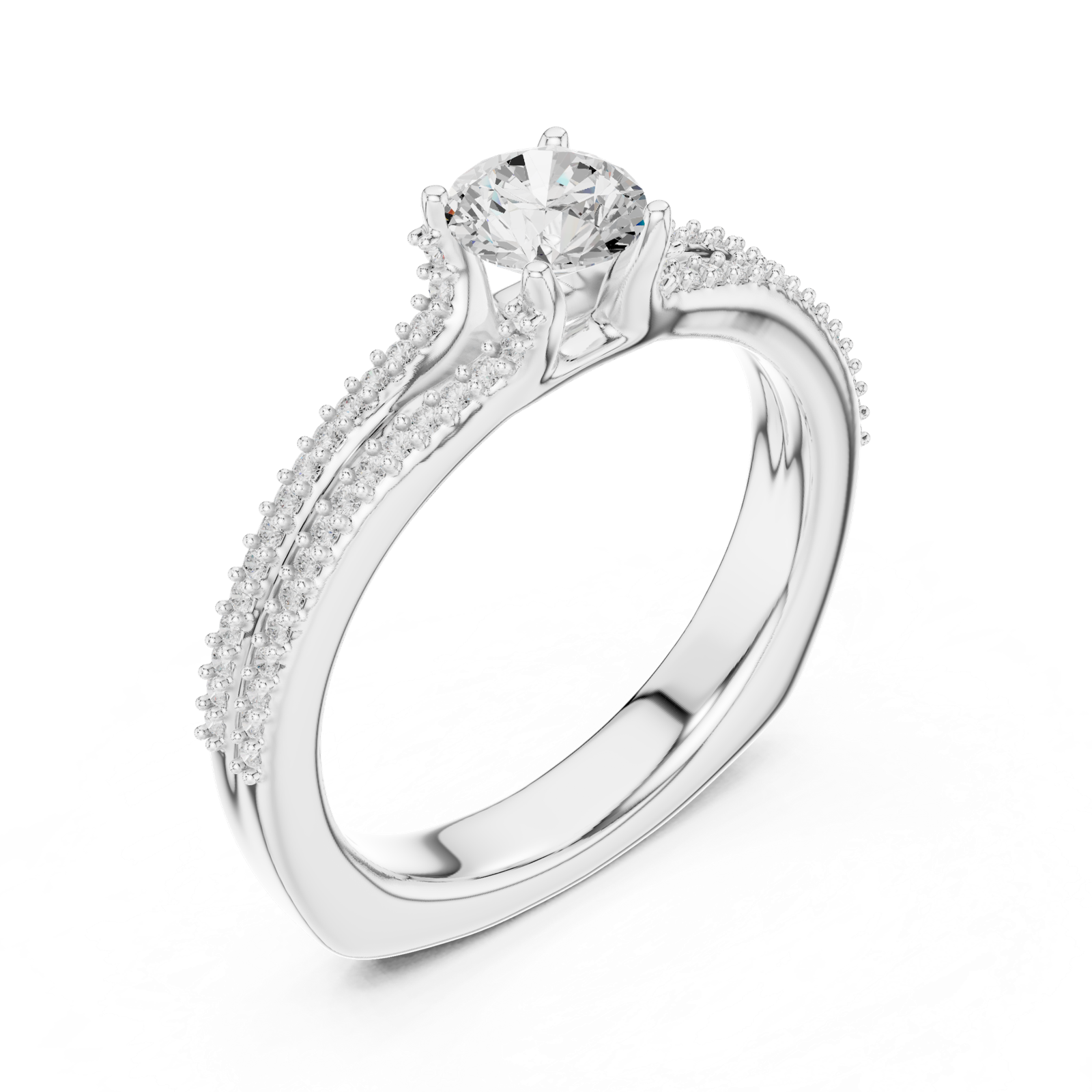 Gold Ring LR-0330, White Gold, view 2