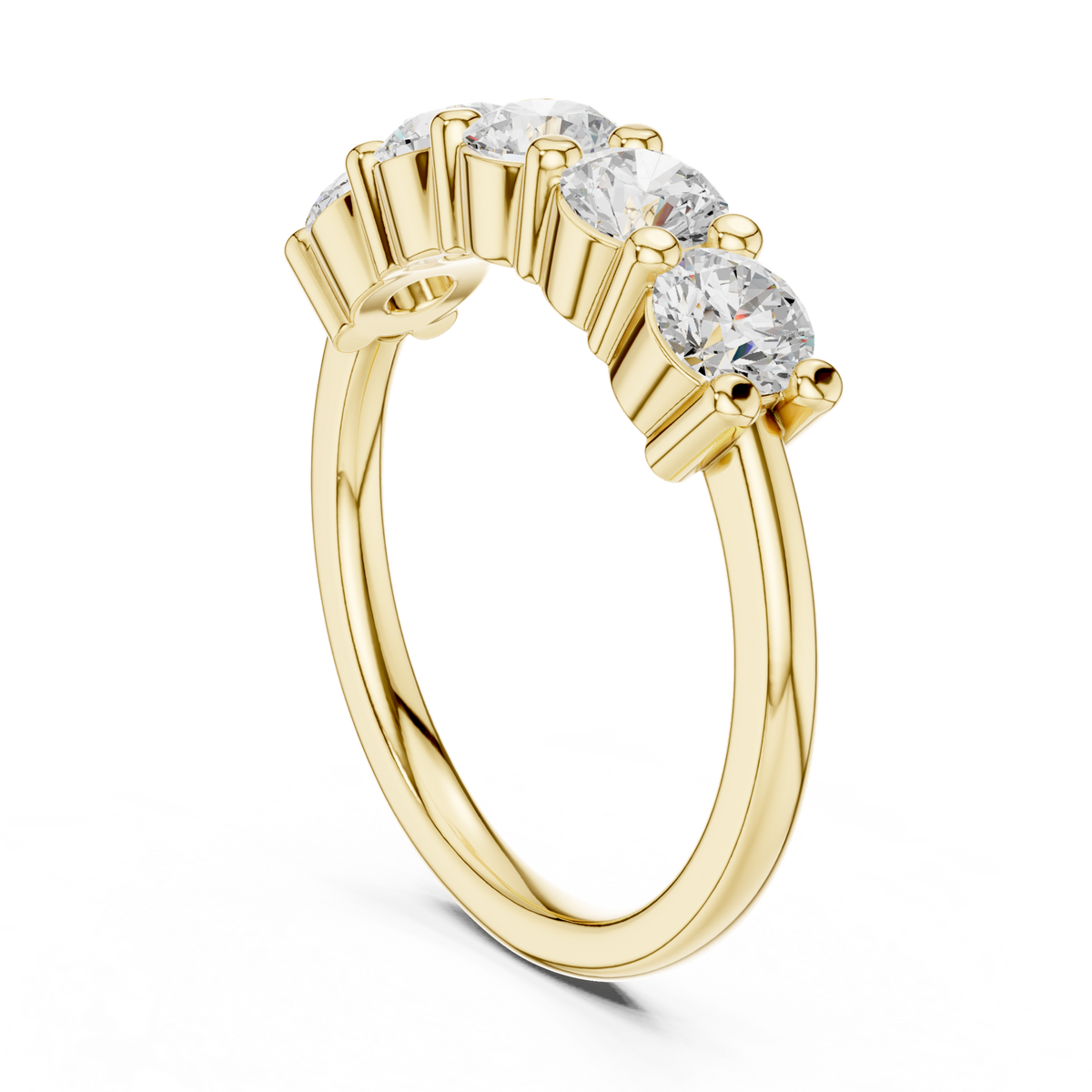 14K Solid Gold Lab Diamond Band Ring, Yellow Gold, view 1