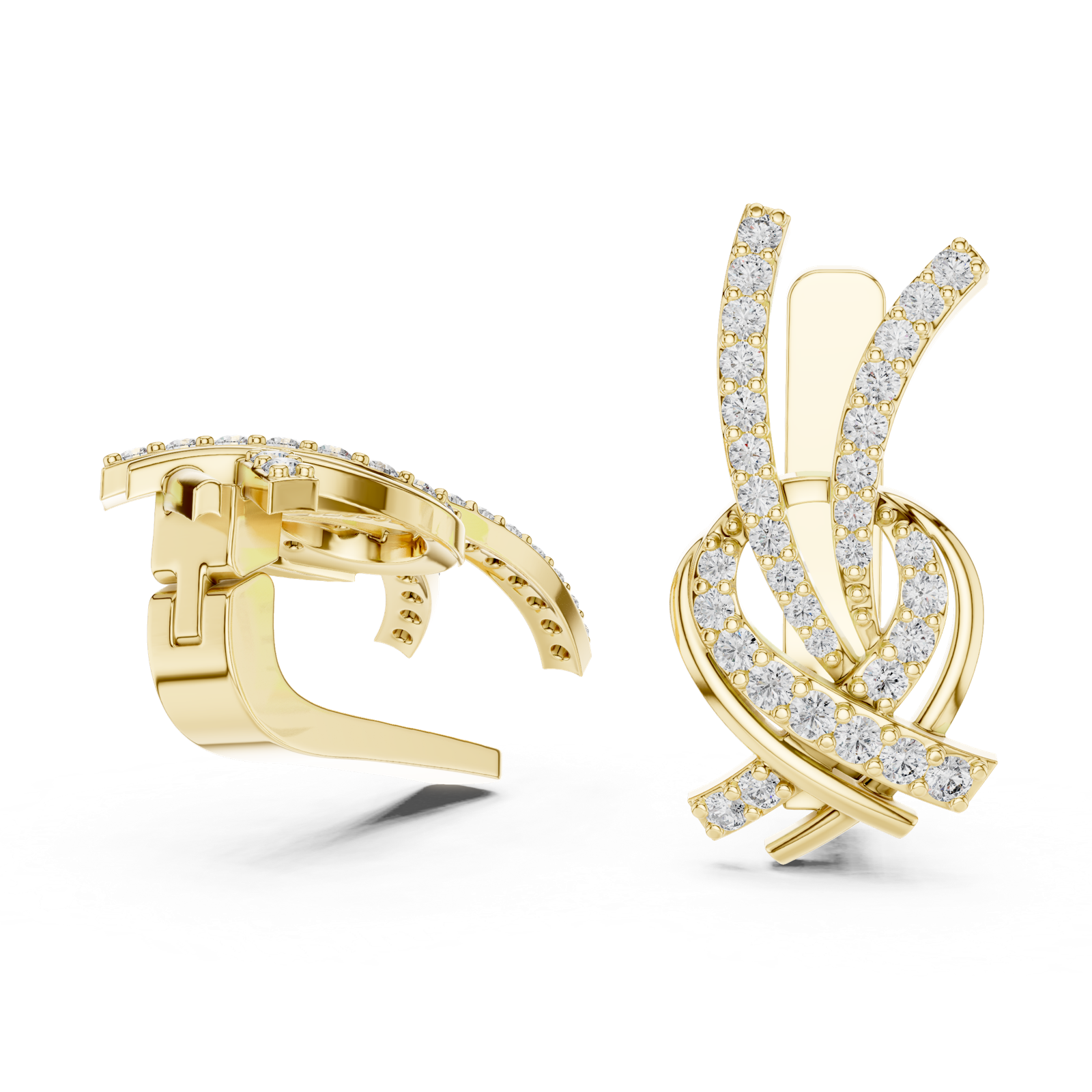 Gold Earrings L03-26, Yellow Gold, view 1