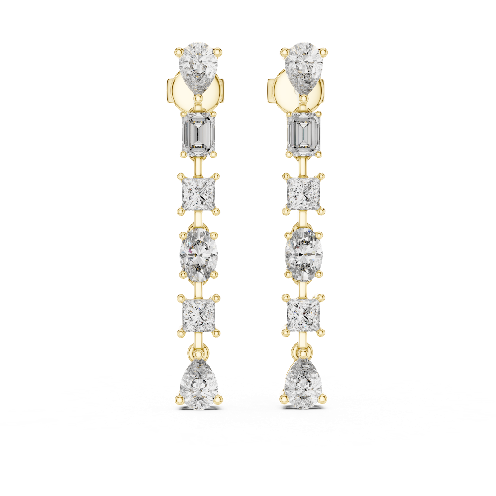 Gold Earrings L02-438, Yellow Gold