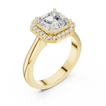 Gold Ring, Asscher center stone, Yellow Gold, view 2