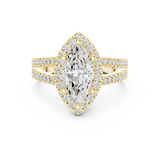 Gold Ring DDLR-350, Marquise center stone, Yellow Gold, view 4
