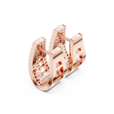 14K Solid Gold Lab Diamond Cluster Earrings, Rose Gold, view 2