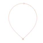 14K Solid Gold Lab Diamond Star Pendant Necklace, Rose Gold, view 1