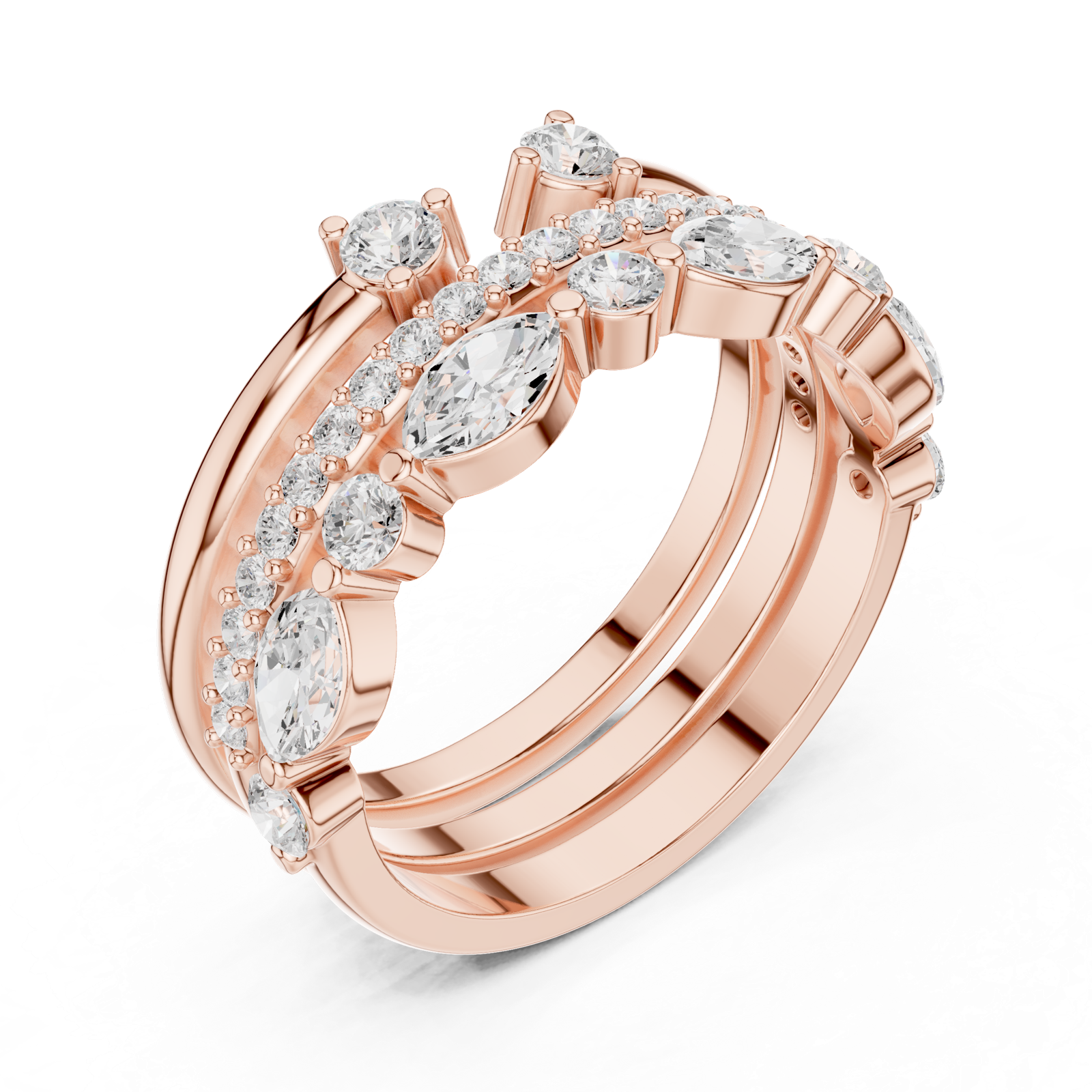 Gold Ring DDLR-383, Rose Gold, view 2