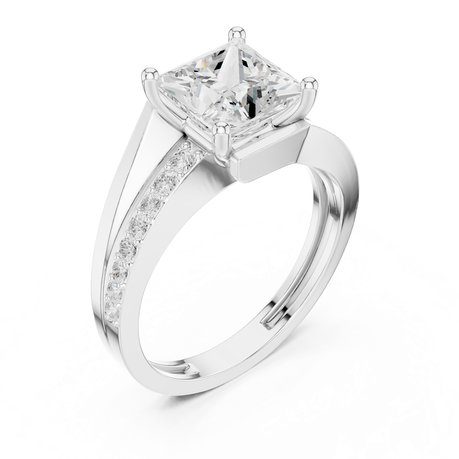 Gold Ring DDLR-395, White Gold, view 2