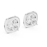 Gold Earrings ER-0010, White Gold, view 3