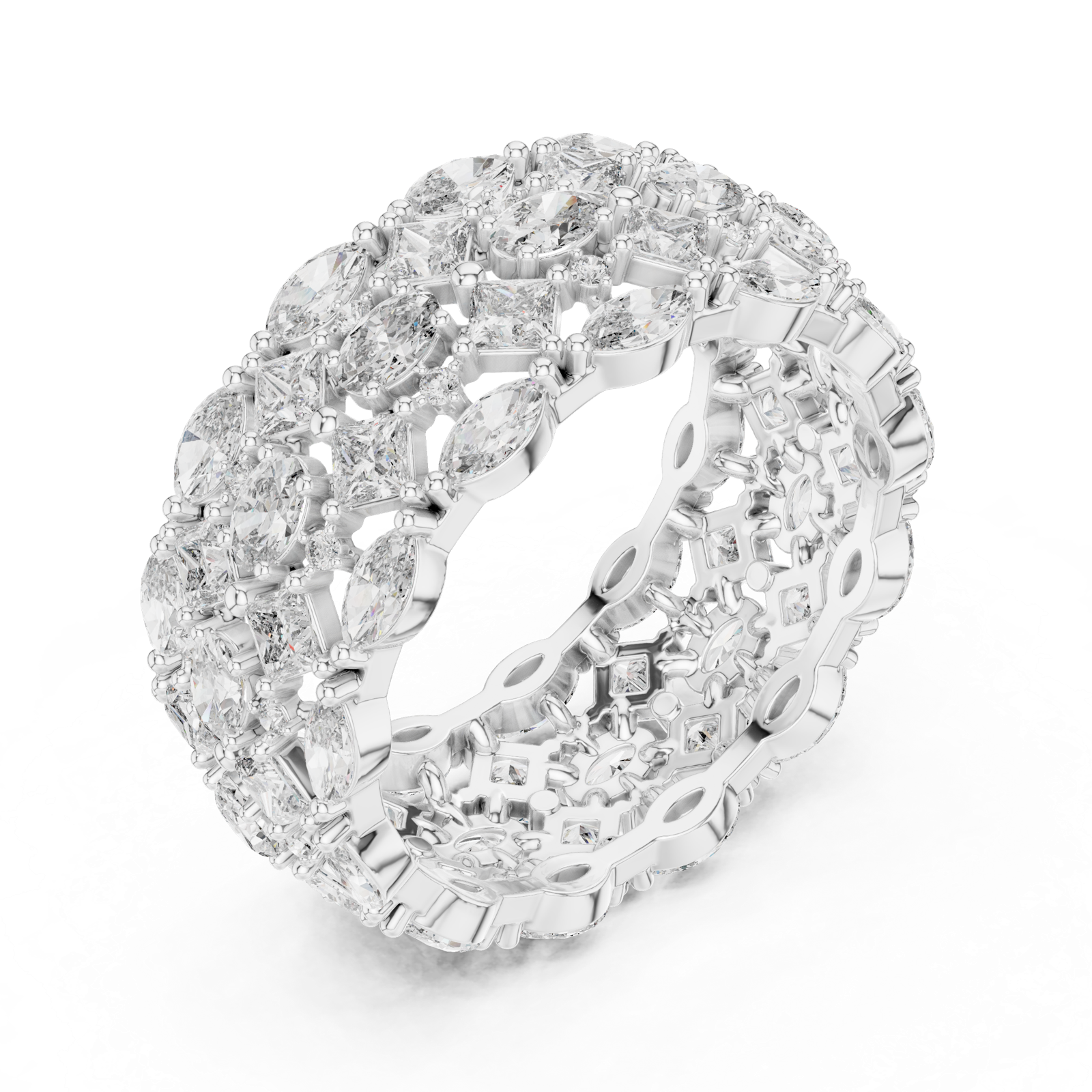 Gold Ring DDLR-240, White Gold, view 2