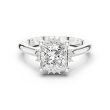 Gold Jewelry L35-123, Princess center stone, White Gold