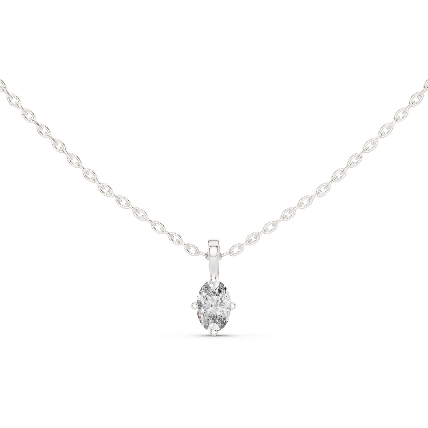 Gold Pendant GPD-0048, White Gold