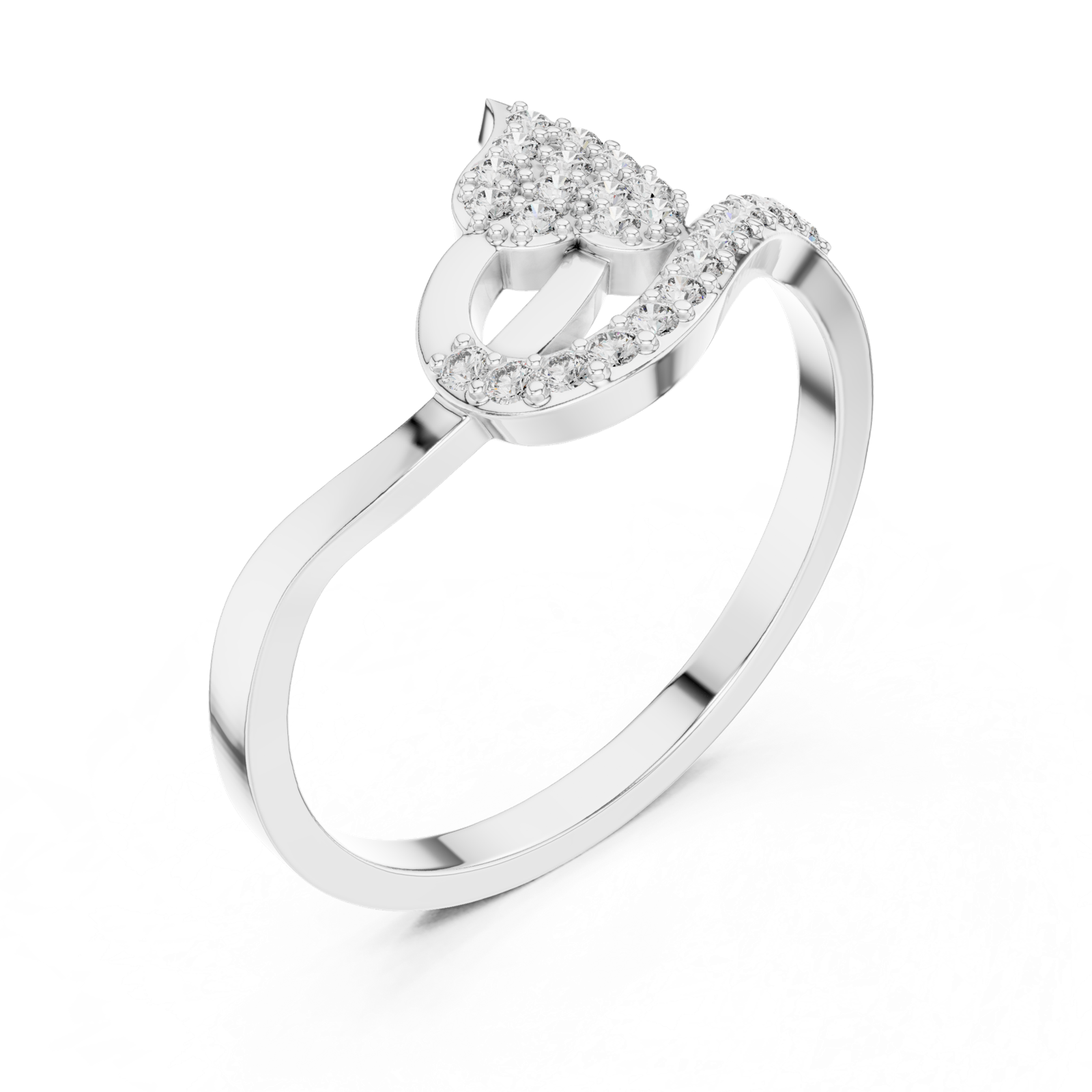 Gold Ring DR-4952, White Gold, view 2