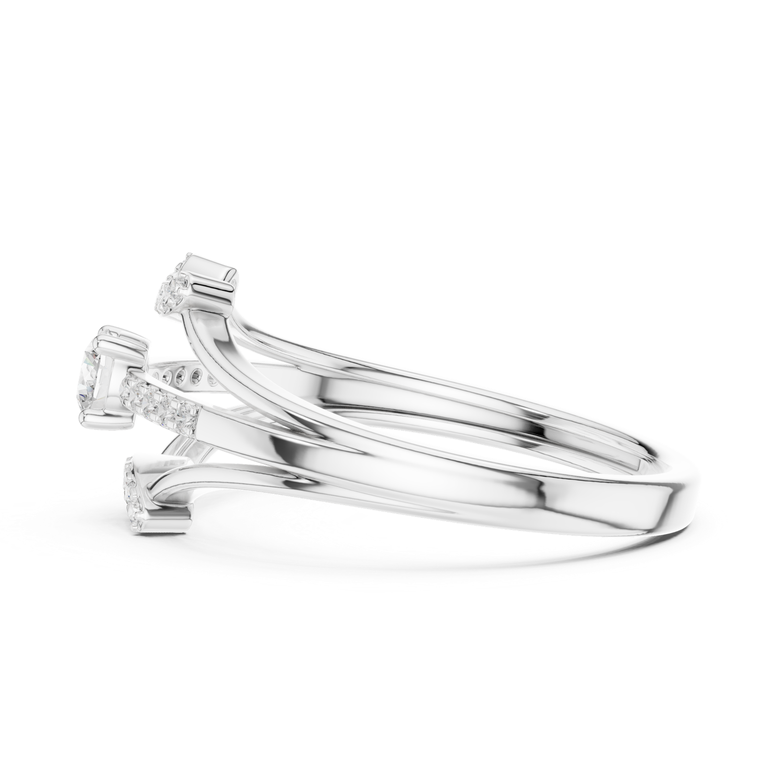 Gold Ring DDLR-843, White Gold, view 3