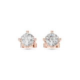 14K Solid Gold Lab Diamond Stud Earrings, Rose Gold, view 4